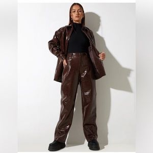 Motel Rocks Croc PU Mamba oversized shirt and Parallel Trouser